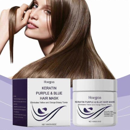 Hoegoa Keratin Purple Hair Mask Nourishing Moisturizing Care Hair